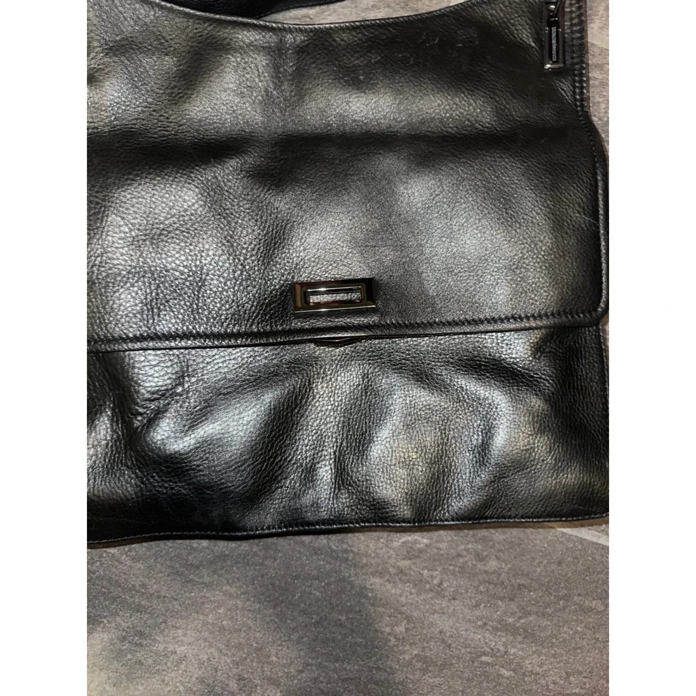 Rachel Rachel Roy Black Pebbled Leather Crossbody Bag Tassel Messenger Bag
